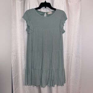 Sage ruffle dress💚